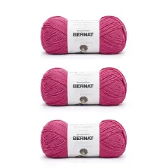 Bernat Softee Cotton Fuchsia Yarn - 3 Pack of 120g/4.25oz - Nylon - 3 DK (Light) - 254 Yards - Knitting/Crochet