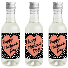 Big Dot of Happiness Best Mom Ever - Mini Wine and Champagne Bottle Label Stickers - Mother's Day Favor Gift for Women and Men - Set of 16