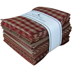 Dunroven Homespun 18"X21" Fat Quarters 12pcs-Red