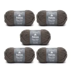 Patons Classic Wool Heath Heather Yarn - 5 Pack of 3.5oz/100g - Wool - 4 Medium - 210 Yards - Knitting/Crochet
