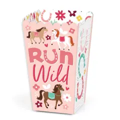 Big Dot of Happiness Run Wild Horses - Pony Birthday Party Favor Popcorn Treat Boxes - Set of 12