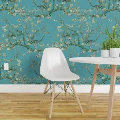 Peel & Stick Wallpaper 2FT Wide Van Gogh Blossom Almond Branches Tree Spring Custom Removable Wallpaper by Spoonflower
