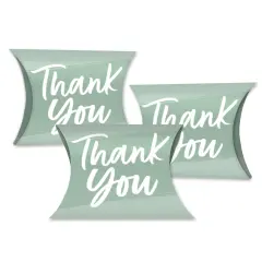 Big Dot of Happiness Sage Green Elegantly Simple - Favor Gift Boxes - Guest Party Favors Petite Pillow Boxes - Set of 20