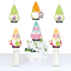 Big Dot of Happiness Easter Gnomes - Decorations DIY Spring Bunny Party Essentials - Set of 20