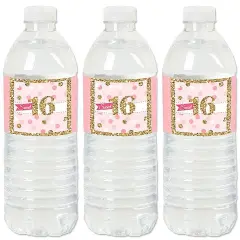 Big Dot of Happiness Sweet 16 - 16th Birthday Party Water Bottle Sticker Labels - Set of 20