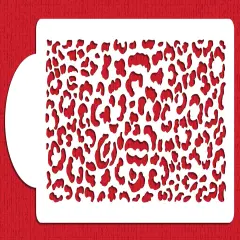 Leopard Skin Cake Stencil | C455 by Designer Stencils | Cake Decorating Tools | Baking Stencils for Royal Icing, Airbrush, Dusting Powder | Reusable Plastic Food Grade Stencil for Cakes | Easy to Use & Clean Cake Stencil