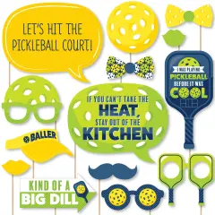 Big Dot of Happiness Let&rsquo;s Rally - Pickleball - Birthday or Retirement Party Photo Booth Props Kit - 20 Count