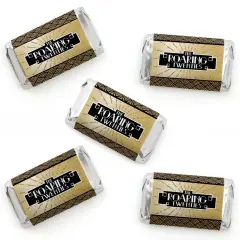 Big Dot of Happiness Roaring 20's - Mini Candy Bar Wrapper Stickers - 1920s Art Deco Jazz Party Small Favors - 40 Count