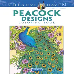 Creative Haven: Peacock Designs Coloring Book-Softcover