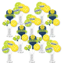 Big Dot of Happiness Let&rsquo;s Rally - Pickleball - Birthday or Retirement Party Centerpiece Sticks - Showstopper Table Toppers - 35 Pieces