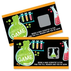 Big Dot of Happiness Scientist Lab - Baby Shower or Birthday Party Game Scratch Off Cards - 22 Count
