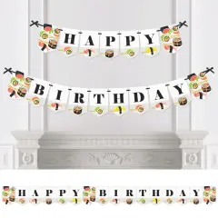Big Dot of Happiness Let's Roll - Sushi - Japanese Birthday Party Bunting Banner - Birthday Party Decorations - Happy Birthday