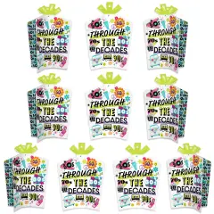 Big Dot of Happiness Through the Decades - Table Decorations - 50s, 60s, 70s, 80s, and 90s Party Fold and Flare Centerpieces - 10 Count
