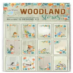 Little Birdie Woodland Stories Journaling Cards 4"X6" 24/Pkg-Woodland Stories