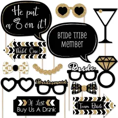 Big Dot of Happiness "Bride Tribe" - Bachelorette Party Photo Booth Props Kit - 20 Count