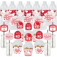Big Dot of Happiness Happy Valentine&rsquo;s Day - Valentine Hearts Party Favors and Cupcake Kit - Fabulous Favor Party Pack - 100 Pieces