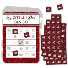 Big Dot of Happiness We Still Do - 40th Wedding Anniversary - Find the Guest Bingo Cards and Markers - Anniversary Party Bingo Game - Set of 18