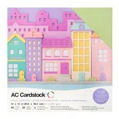 American Crafts - 12 x 12 Cardstock Pack - 60 Sheets - Pastels 376992