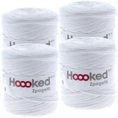Multipack of 4 - Hoooked Zpagetti Yarn-Lily White