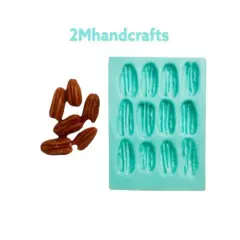 12pc Pecan Shape Silicone Mold | Realistic Food Shape For Soap Embeds | Candle Embeds | Wax Melts Silicone Mold