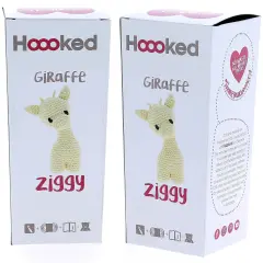 Multipack of 2 - Hoooked Ziggy Giraffe Kit W/Eco Barbante Yarn-Popcorn