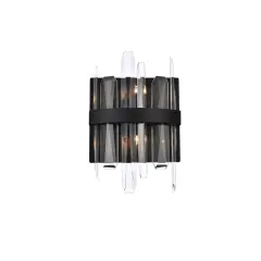 Serena 8 inch crystal bath sconce in black