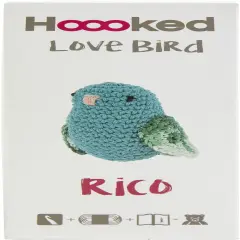 Hoooked Amigurumi DIY Kit W/Eco Barbante Yarn-Love Bird - Turquoise