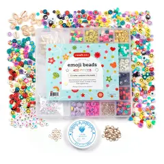 Incraftables Smiley Face Beads for Jewelry Making (22 Styles). Polymer Clay Bead Charms with Alphabet & Spacer Beads, Clasps & String. Cute Bracelets Smile, Heart, Flower & Fruit Beads for Kids & Adults