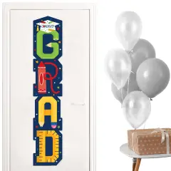 Big Dot of Happiness Elementary Graduation Banner - Vertical Shaped Banner Decorations