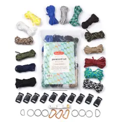 Incraftables Paracord kit with 15 Colors Paracord Rope (2mm), Buckle, Keyring, Carabiner & More. Best Paracord Bracelet Making Set for Lanyards, Dog Collars, Parachute Cord & Survival Rope