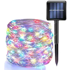 Perfect Holiday Solar Powered 200 LED Copper Wire Fairy Light Multicolor