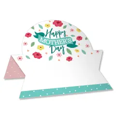 Big Dot of Happiness Colorful Floral Happy Mother's Day - We Love Mom Party Tent Buffet Card - Table Setting Name Place Cards - Set of 24