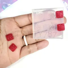 Round Edge Square Druzy 10mm Earring Silicone Mold Silicone Mold (B3)