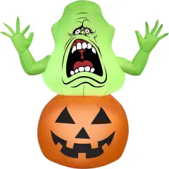 3.5' Gemmy Airblown Ghostbusters Slimer On Pumpkin 71728