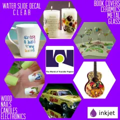 INKJET CLEAR WATERSLIDE FILM Model, Ceramic, Decal Paper 15 sheets 8.5"x11"