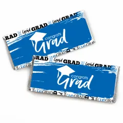 Big Dot of Happiness Blue Grad - Best is Yet to Come - Candy Bar Wrapper Royal BlueGraduation Party Favors - Set of 24