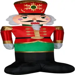 8' Gemmy Airblown Inflatable Christmas Mixed Media LUXE Nutcracker 117245