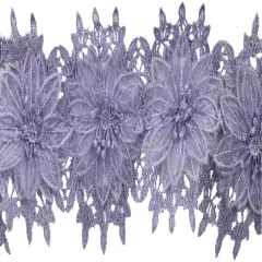 Belagio Venice Lace, 5" Wide, Dimensional Flower Design, 15-Yard Bolt,Lilac