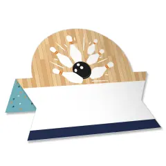 Big Dot of Happiness Strike Up the Fun - Bowling - Birthday Party or Baby Shower Tent Buffet Card - Table Setting Name Place Cards - Set of 24