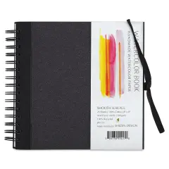 Shizen Watercolor Journal - 8" x 8", Hot Press, Black Cover