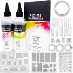 Pixiss Epoxy Resin Easy Mix 1:1 8-Ounce Kit, Silicone Jewelry Mold