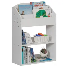 Modern Wooden Storage Bookcase with Shelf, Playroom Bedroom Living and Office White