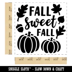 Sweet Fall Pumpkins Acorn Self-Inking Rubber Stamp Ink Stamper Red