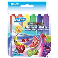 BAZIC Washable Scented Markers 6 Color