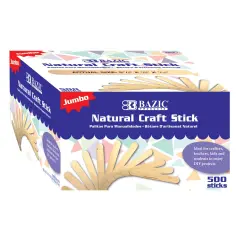 BAZIC Jumbo Natural Craft Stick (500/Pack)