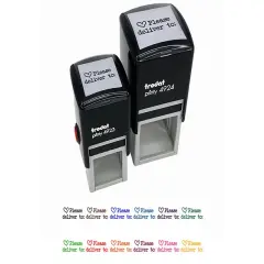 Please Deliver To with Heart in Typewriter Font Self-Inking Rubber Stamp Ink Stamper Lime Green
