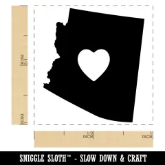Arizona State with Heart Self-Inking Rubber Stamp Ink Stamper Purple