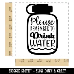 Please Remember to Drink Water Bottle Self-Inking Rubber Stamp Ink Stamper Red