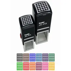 Houndstooth Pattern Block Self-Inking Rubber Stamp Ink Stamper Purple
