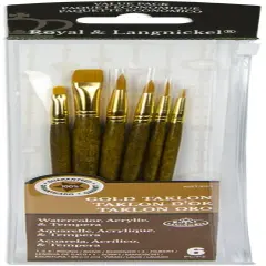 Royal & Langnickel(R) Gold Taklon Value Pack Brush Set-6/Pkg